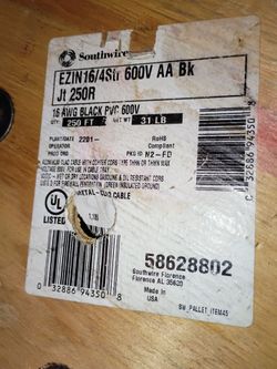 Southwire 16 AWG Black PVC Wire 250 ft