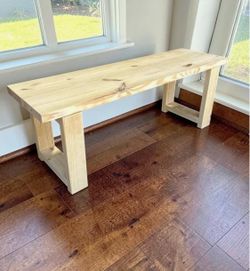 Handmade Solid Wood Farmhouse Bench