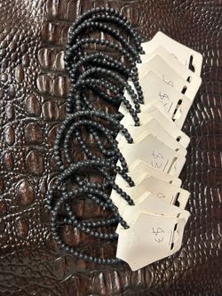 Black rubber beaded bracelet $3 each