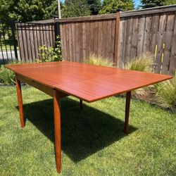 Mid Century Danish Flip Top Teak Dining / Game Table By Hundevad