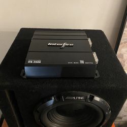 Alpine Subwoofer 120w And Amplifier 700 Watts (cables not Included)