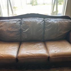 Brown Leather Sofa, Loveseat & Chaise Set – $200 OBO – Must Go by Aug 6 