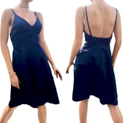 Gather & Gown David Tutera Midnight Blue Fit/flare Short Bridesmaid Dress 2~NWT