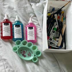 Watercolor Paint Glitter Glue Paint Brush 