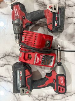 Milwaukee M18 Drill, Impact Driver, Batteries & Charger