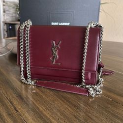 YSL Bag, Burgundy Bag, Cross Body 