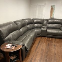 Leather Sectional Couch Recliner 