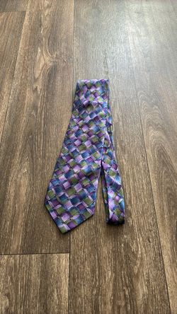 Vintage Y2K Jerry Garcia Blue Iceberg Geometric Print Necktie 100% Silk Limited Edition Grateful Dead