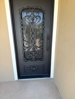 Wrought Iron Door With Openable Window
