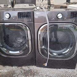 lg thin q washer and dryer set electric extra large capacity