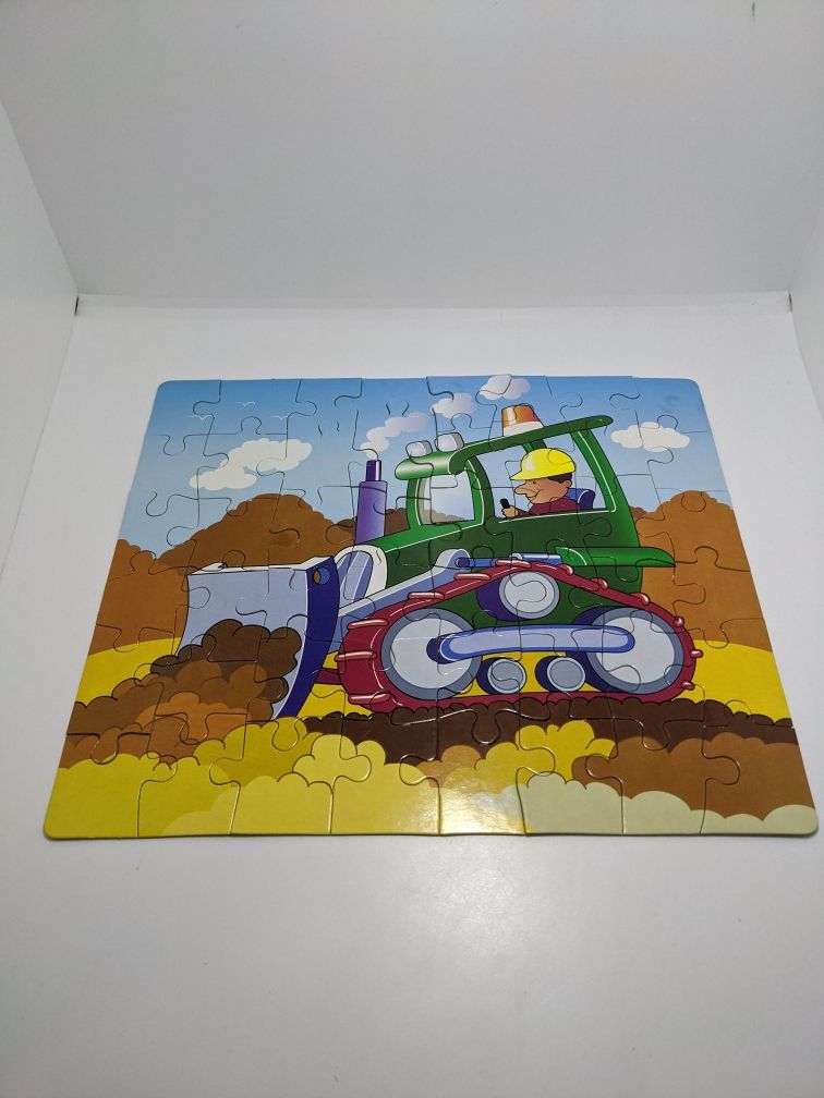 The Construction Zone Kids Builder Bulldozer 48 Piece Jigsaw Puzzle Game