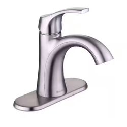 Glacier Bay Arnette Single Handle Single Hole Bathroom Faucet in Brushed Nickel=E4-474