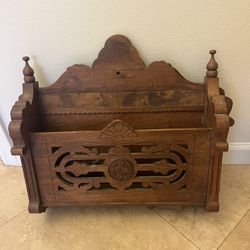 Antique Magazine Holder -  Wall Mounted
