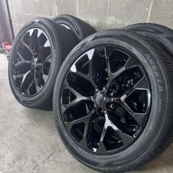 22” Inch Gmc Sierra Yukon Denali Snowflake Wheels rims Tires 