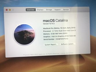 MacBook Pro 13” 2015 8GB Read Read