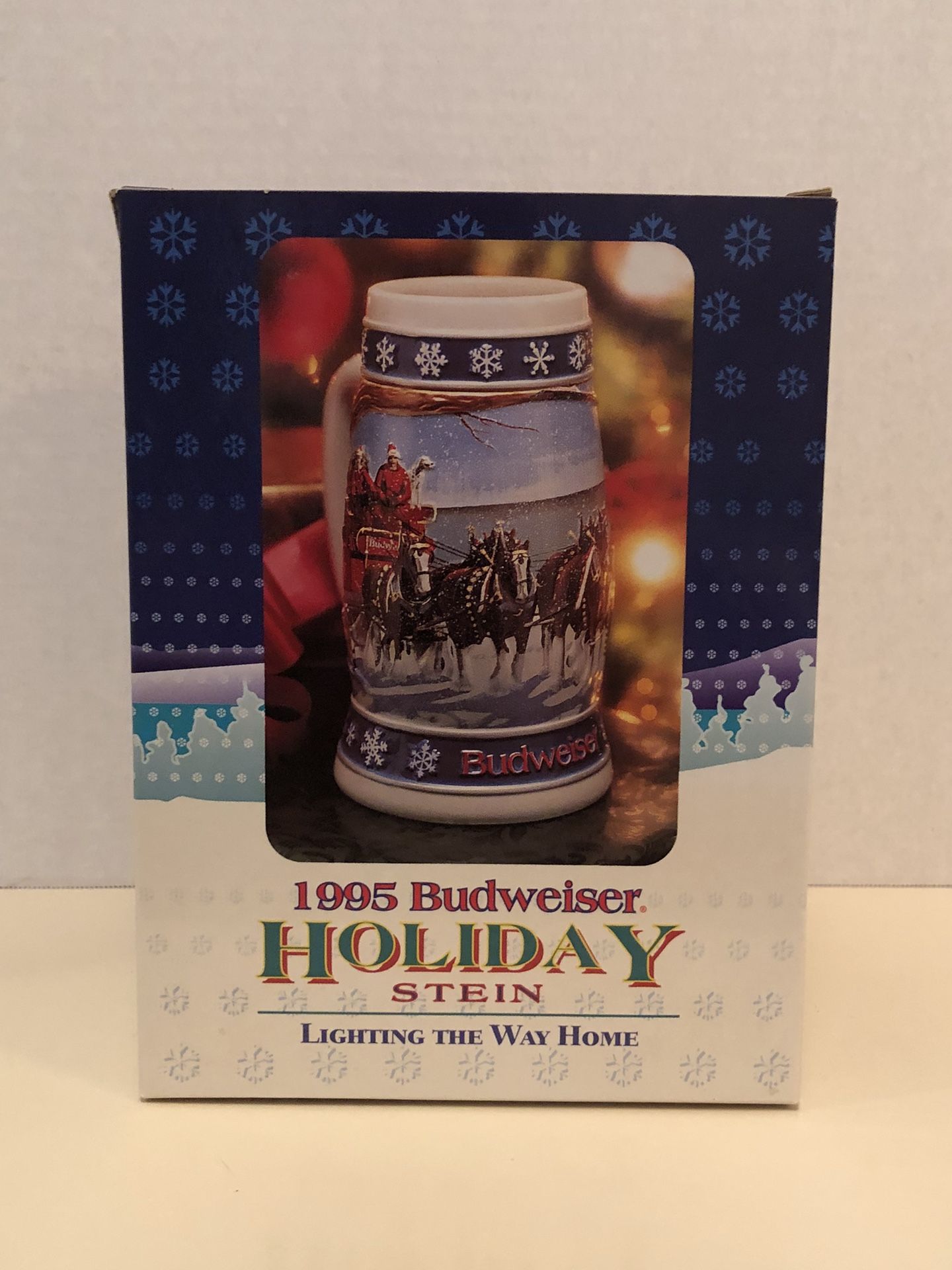 Budweiser 1995 Holiday Stein Box "Lighting The Way Home"