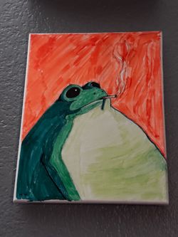 Frog canvas drawing