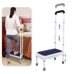 NEW Bedside Steps for Elderly Adults with Handle Stepping Stool Wide Platform New, Open Box 400 Pound Capacity