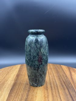 Serpentine Vintage mid 20 th century green marble Baluster Bud Flower Vase