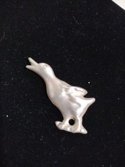 Vtg Solid Silver Duck 🦆 Brooch