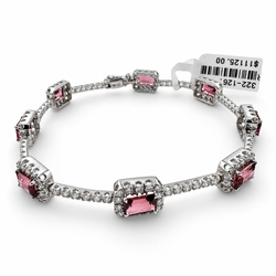 18k White Gold with Tourmaline 4.90 Carat with 6.75" Bracelet. (New)