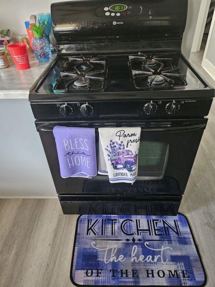 Black Maytag Stove Gas Range