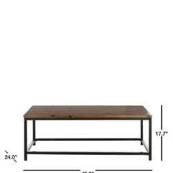 SAFAVIEH Alec 48 in. Brown Large Rectangle Wood Coffee Table