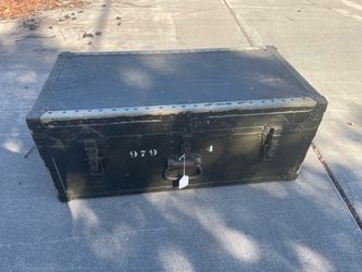 Old Vintage military trunk chest