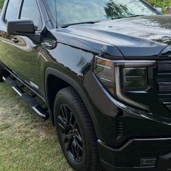 Barricade 5-Inch Oval Bent End Side Step Bars Black (19-26 Sierra 1500 Crew Cab)