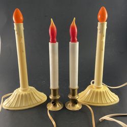 2 Pair Of Vintage Christmas Candles—Electric 