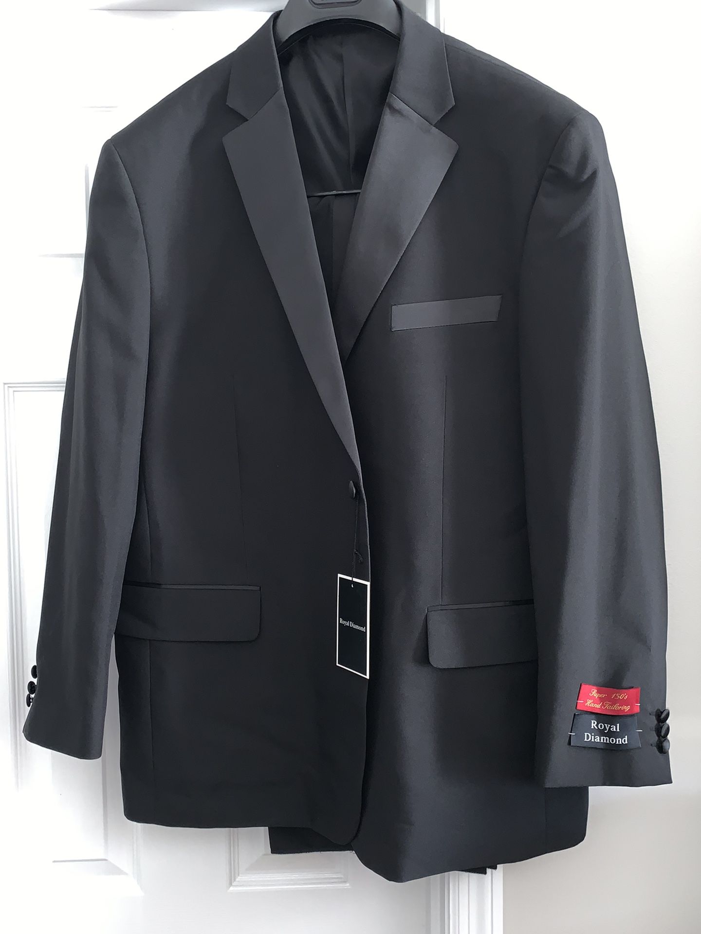 New 2 Piece Mens Black Tuxedo Suit 48R / 42W
