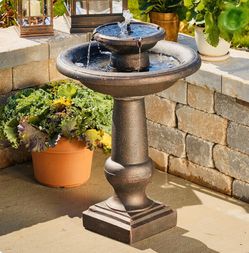 Relax with Two tier solar fountain for pool/deck/patio/garden/balcony