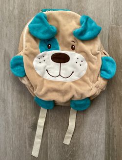Children's Puppy Dog Plush Backpack Zipper Closure Animal Adventure 