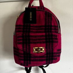 🆕 Cute Mini Pink And black  Plaid Backpack 🎒 