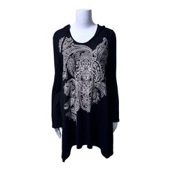 Soma Hoodie Sharkbite Lounge Dress Size L Mandala Paisley Print