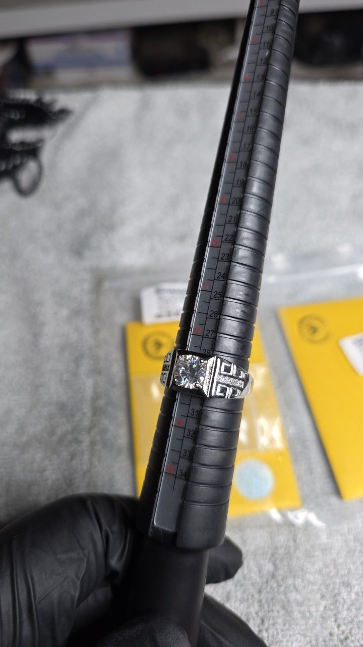 SS925 2CT Moissanite Diamonds Ring Size Adjustable 8-12