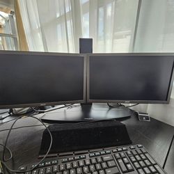 Dual Asus Monitors With Ergonomic Stand