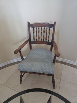 Vintage Wood Spindle Back Armchair