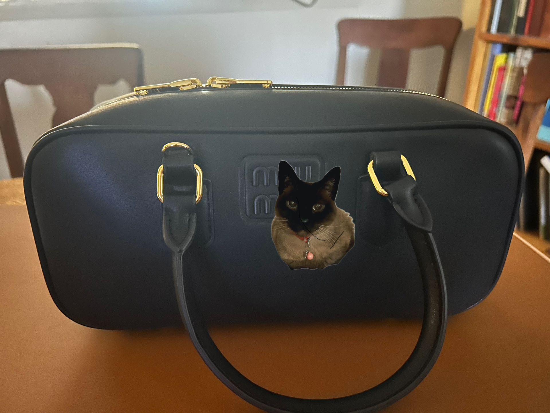Black leather purse