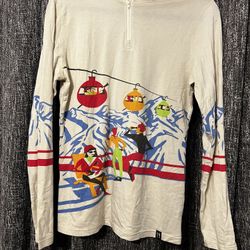 Neve Silk/Wool Ski Base Layer – Women’s L – Gondola Graphic Half-Zip