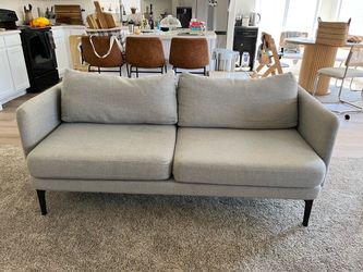 West Elm Modern Upholstered Sofa – Light Gray | Great Condition
