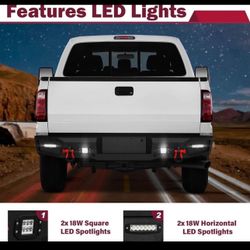 Rear Step Bumper Compatible with [hidden information]rd Gen Ford F250 F350 F450 Super Duty Pickup Truck Bumpe