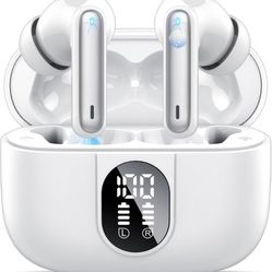 Wireless Earbuds Bluetooth Headphones 5.3 HiFi Stereo Earphones White New