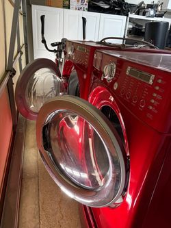 LG Front-Load Washer & Gas Dryer Set – Red