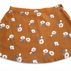 Floral Patterned Tan Mini Skirt | Forever 21 | Size S | Open To Offers