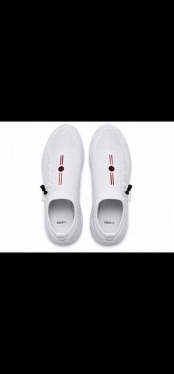 White Knit Slip-On Sneakers