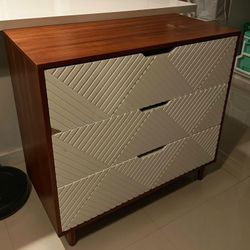 3 Drawers Walnut & White Dresser