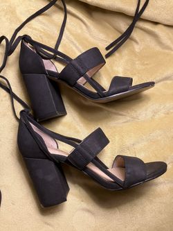 Jessica Simpson Black Ankle Tie Heels - Size 7M
