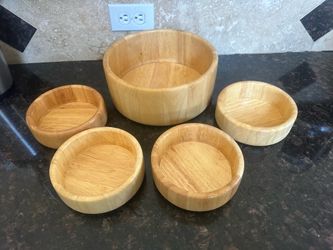 Bamboo Salad serving bowl set