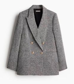 NWT H&M Textured-Weave Double-Breasted Blazer Size XL